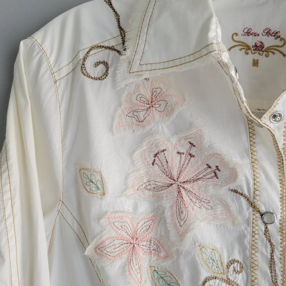 Love Polly Long Sleeve Embroidered Button Up - Picture 3 of 11